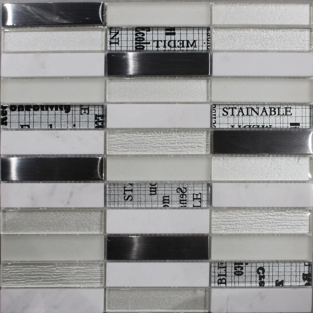 New USA Style White Glass Mosaic Tile