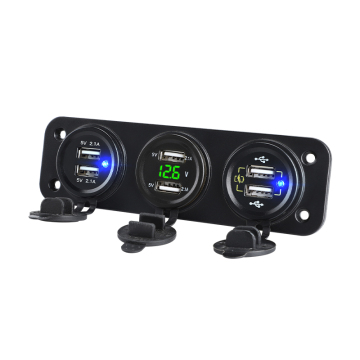 Wholesale Kit Usb Socket 12V Digital Voltmeter Charger 5V9V12V 18W*4 10W*2 Car Charger With Qc3.0