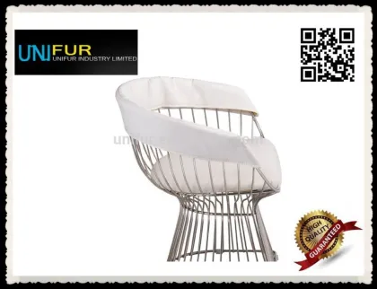 Replica Warren Platner upholstered back wire lounge Chair with cushion