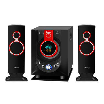Computer speaker system 2.1 with subwoofer, USB, SD, FM and remote