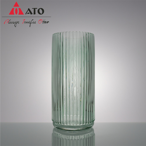 Vase de fleurs en verre en vitre en cristal vert minimaliste moderne