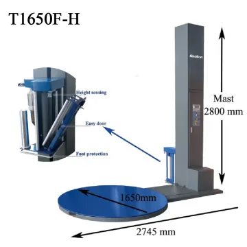 Automatic Electric Pallet Stretch Strapping Wrapping Machine Auto Pallet Film Shrink Wrapping Machine