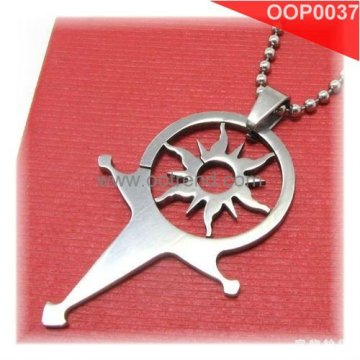 Sun flower stainless steel men pendants