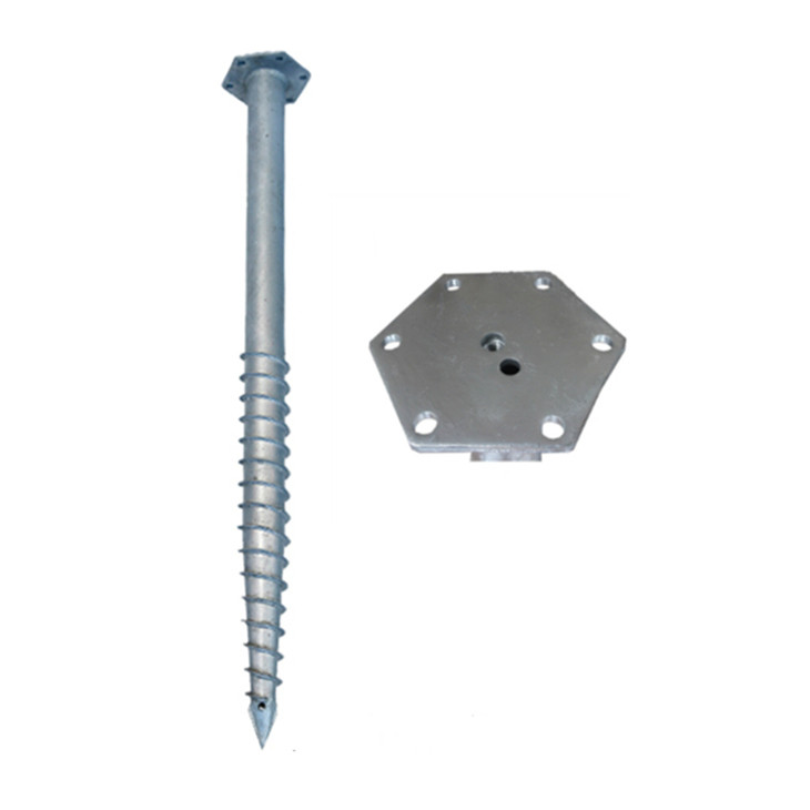 ground screw with hexagon flange