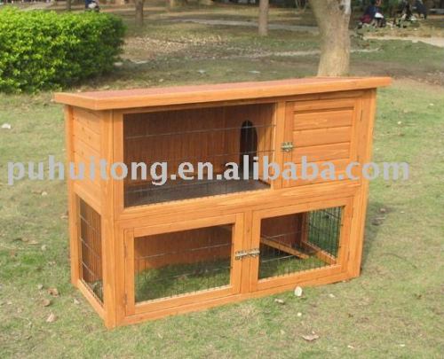 outdoor wooden rabbit hutch