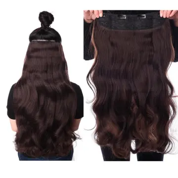 Natural Wavy Long Clips in Hair Extension Synthetic Natural Hair Water Wave Blonde Black Brown Red 24'' For Women Hairpieces