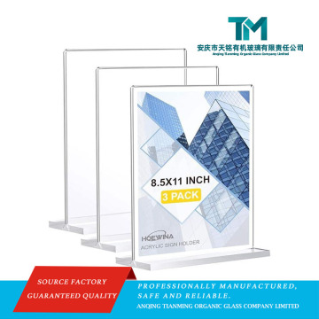 5x7 Clear Acrylic Menu Stand Wood Base