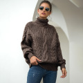 Damen -Rollkragenpullover Langarm -Gelegenheitspullover