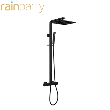 Black Shower Column Bathroom Rain Bath Shower Sets