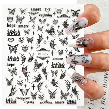 Hot New Art Sticker Gothic Butterfly Nail Enhancements