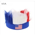 Cheering Wig Headband Featuring American and Mexican Flags