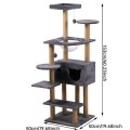 Indoor Outdoor Luxury Cat Climbing Tree Wooden Scratcher Tower Multi Tier Condo Weatherproof Activity Center Christmas