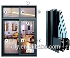 double track sliding door aluminium profile
