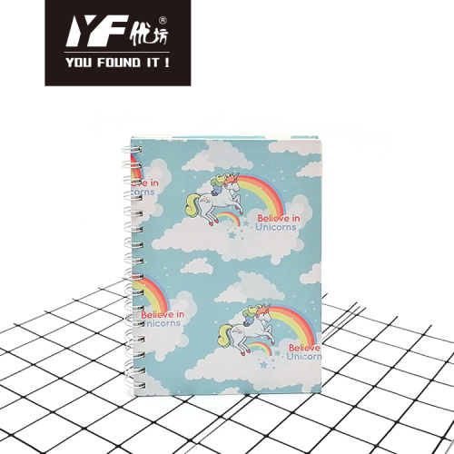 Notebook Holder Custom cartoon unicorn cover A5 spiral coil notebook Factory