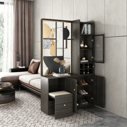 Modern Wooden Shoes Entrance Cabinet for Living Room