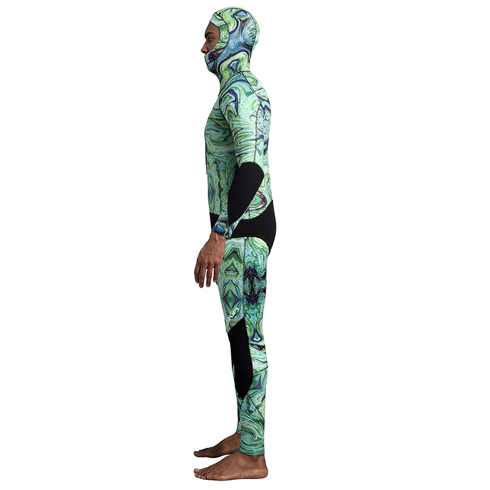 Seaskin Neoprene Dua keping Spearfishing Camo Diving Wetsuit