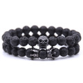 Roi Couronne Noir Onyx Mat Bracelet 8mm Perles Pierre Naturelle Chakra Collection Reiki Cadeau pour Hommes Femmes