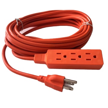 1m and 2m US Extension Leads with Plugs, Orange Power Strips, 3-Way Sockets, and Multi-Plugs