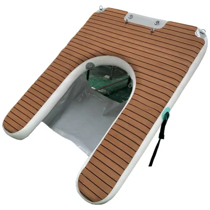 Teak-Inlaid Portable Inflatable Jet Ski Dock Pontoon C-Docks
