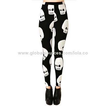 Women's Sexy Leggings, Made of Silk, Customized Printings/Logos are Accepted, OEM Orders Welcome