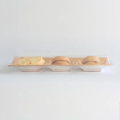 Transparent Rectangle Plastic Bread Box Container with Lid for Butterfly Crisp Brown Bread