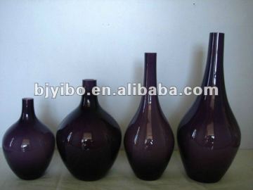 Antique black glass vase