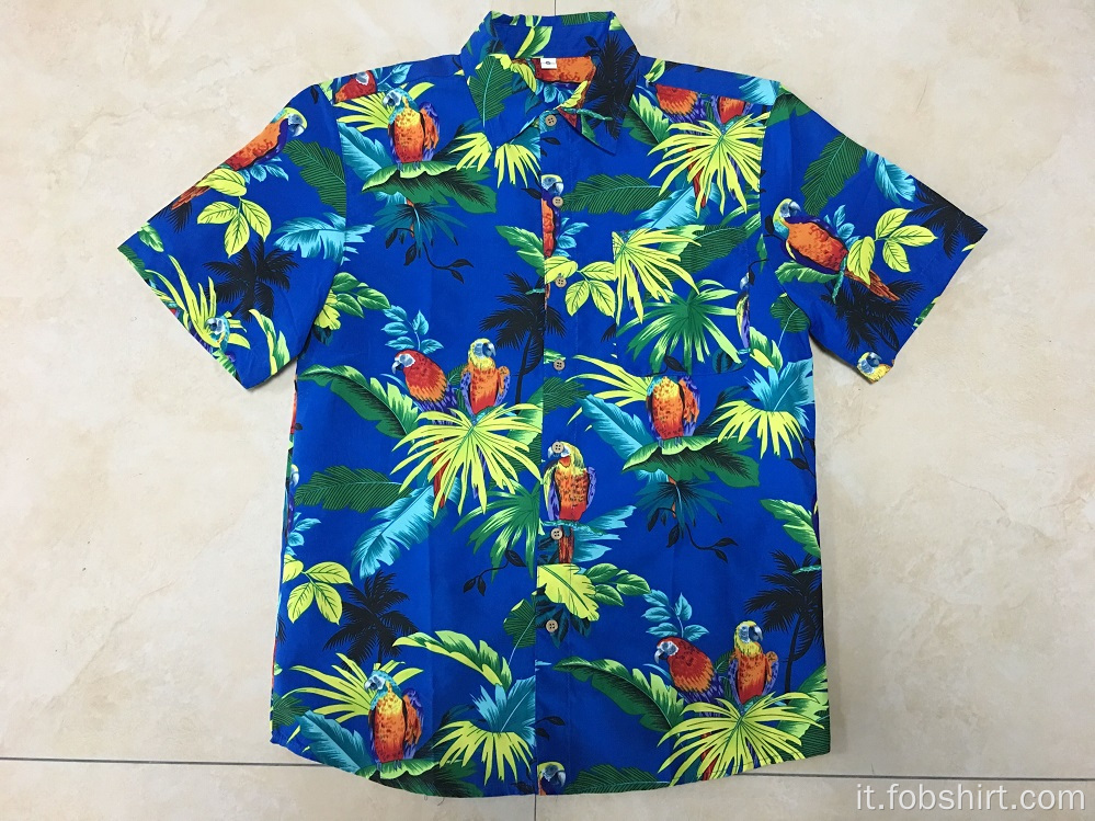 Camicia personalizzata in poliestere con stampa hawaii