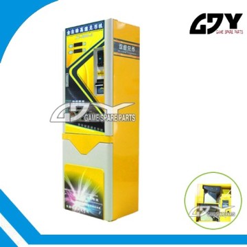 automatic cheap safe deluxe high speed game token coin change machine with GSM function and double hopper and led