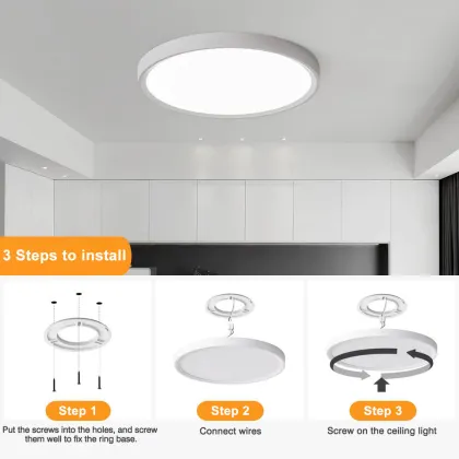 Light Worx Ceiling Light - Moon LED Ceiling Lamp Round