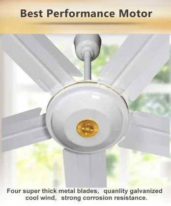 56inch White Industrial Style 5 Blade Ceiling Fan