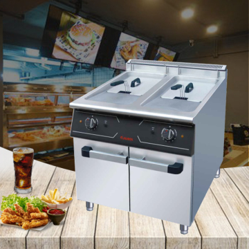 Commercial Double Cylinder Double Screen Electric Fryer for French Fries and Fried Chicken