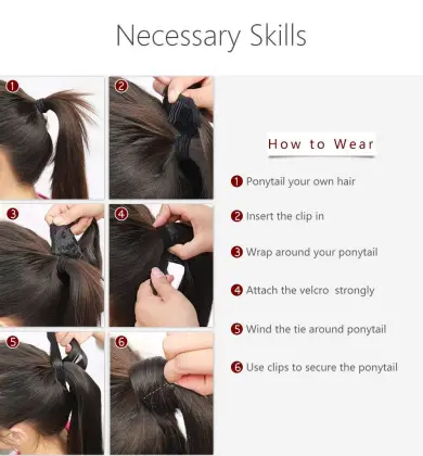 High heat drawstring synthetic hair ponytails synthetic hair ponytail extensions