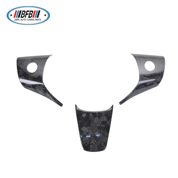 3Pcs Forged Carbon Fiber Interior Steering Wheel Trims for Tesla Model 3/Y