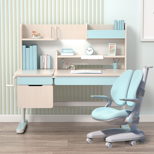 escritorio para niños azules de escritorio para niños con estantería