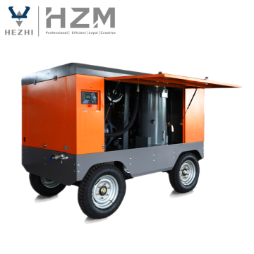 Portable Electric Screw Air Compressors for Sand Blasting Machines with Industrial Diesel Engine Drive Trailers