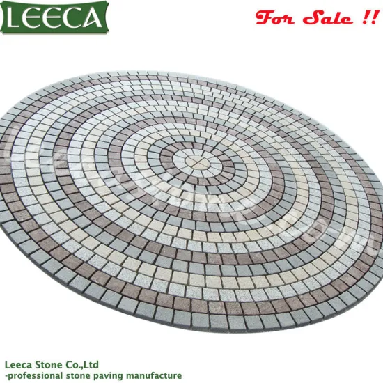 Garden pattern paver stone circles driveway paving stones