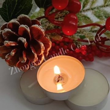 white tealight candles aluminum cup box packaging