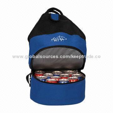 Folding Cooler Bag with Adjustable Shoulder Strap, Top Zip Closure