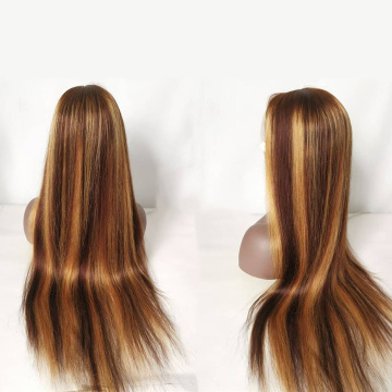 Highlight Brown Wig Ombre Color Malaysian Virgin Cuticle Aligned Human Hair Wig,Highlight Color Cuticle Aligned Hair HD Lace wig