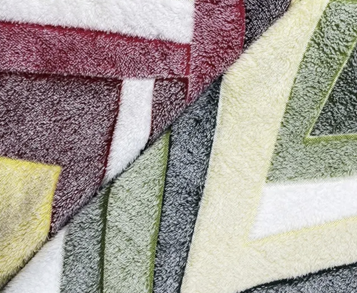 Coral Fleece with Colorful Stripes