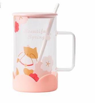 460 ml Milkentee Kaffee -Trinkglas mit Griff