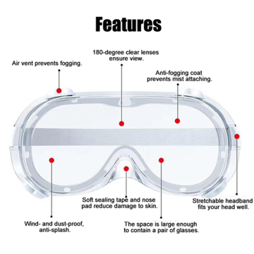 Non-vented Chemical Splash Safety Goggles