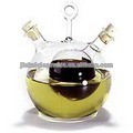 Clear double wall glass oil and vinegar bottle for kitchenware