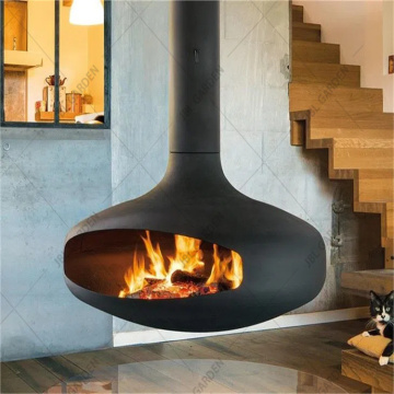 Indoor Suspended Wood Buning Fireplace