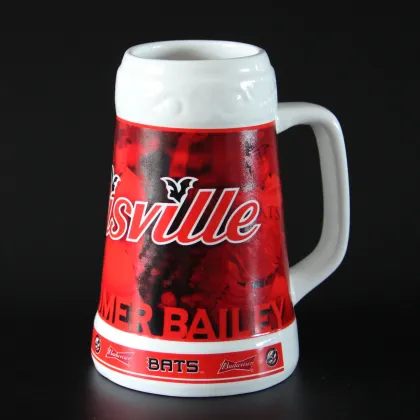 Classic White German Beer Mug with Logo