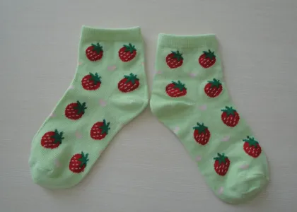 Customize Knitted Cotton Baby Socks , Jacquard Girl's Short Ankle Socks For Winter