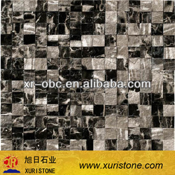 nature black&grey stone mosaic floor tile