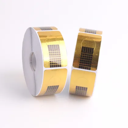 500 Pcs Gold French Nail Form Tips Adhesive Nails for Acrylic UV Gel Extensions