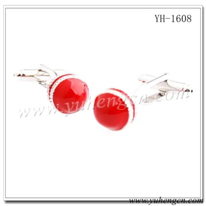 YH-1608 Novelty Red Cricket Cufflink, Sport Cufflinks