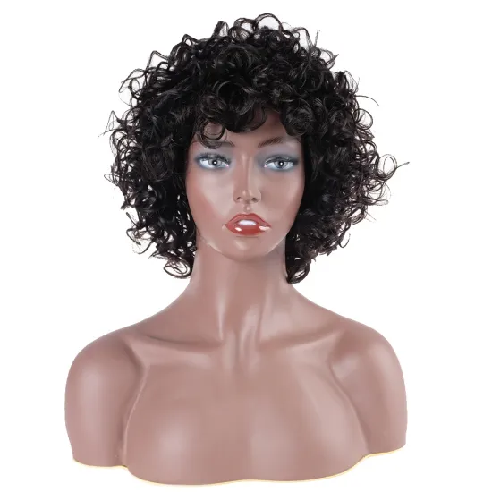 Rebecca fashion brand Short virgin Human Hair Brazilian Afro Kinky Curly Bob Wigs Non Lace Front Human Hair Wigs For Black Woman